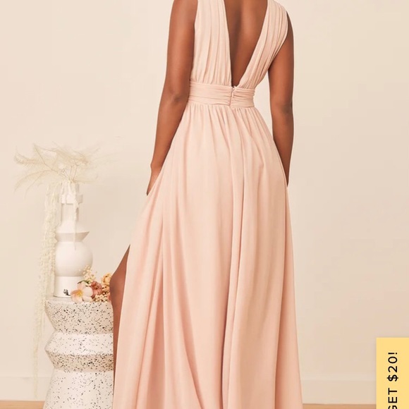 *SOLD* Lulus Heavenly Hues Maxi dress in Blush - Picture 4 of 12